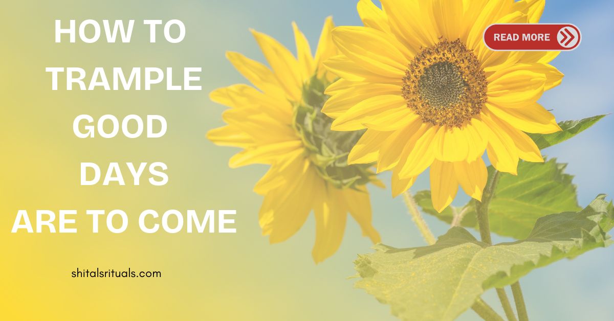 Thought of the day — How to Trample Good Days are to Come